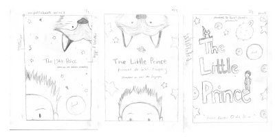 The sketches and mockups for the Children's Fairy Tale design.