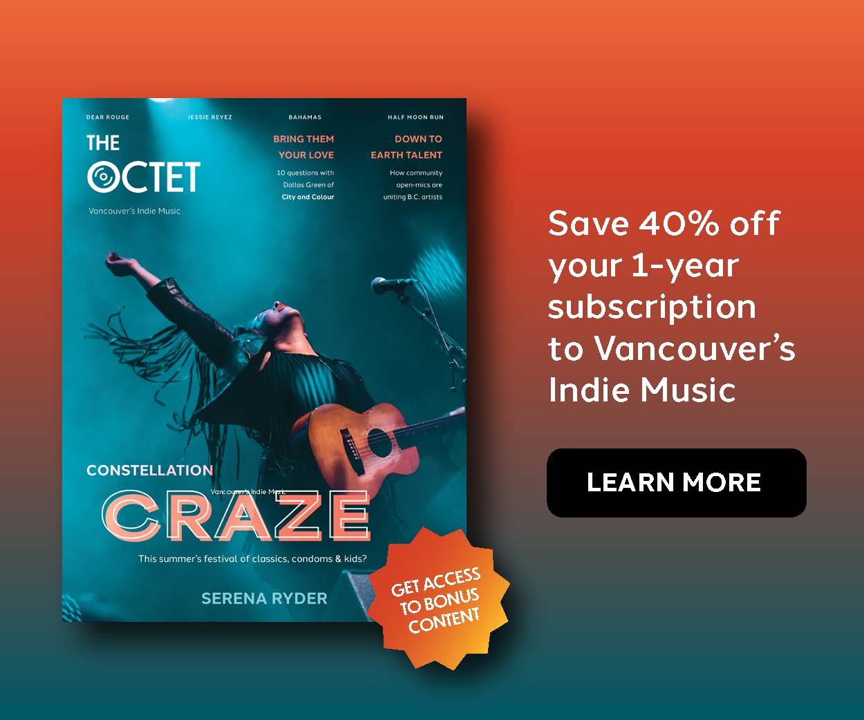 The magazine ad for The Octet.