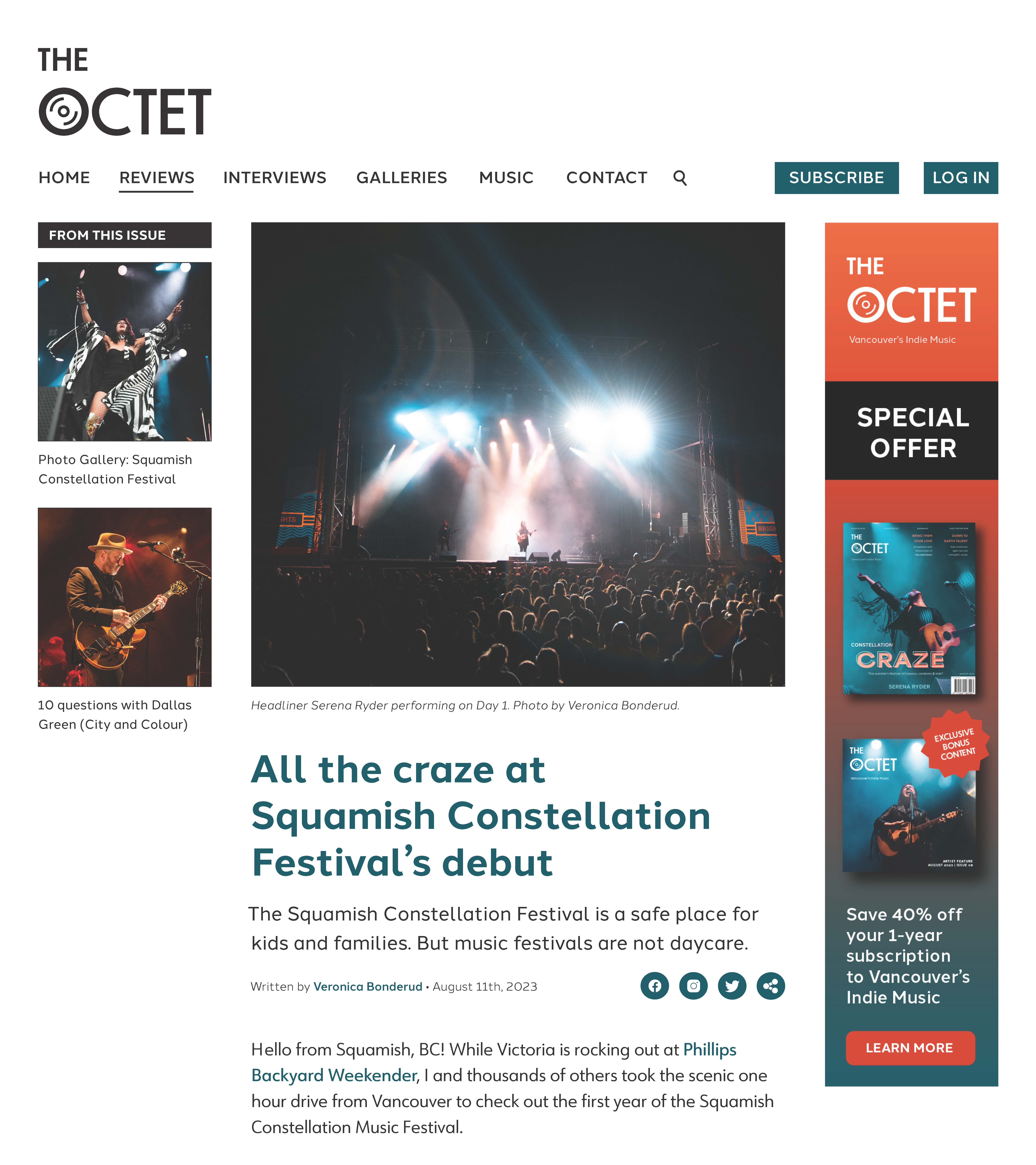 The mock-up web layout of The Octet.