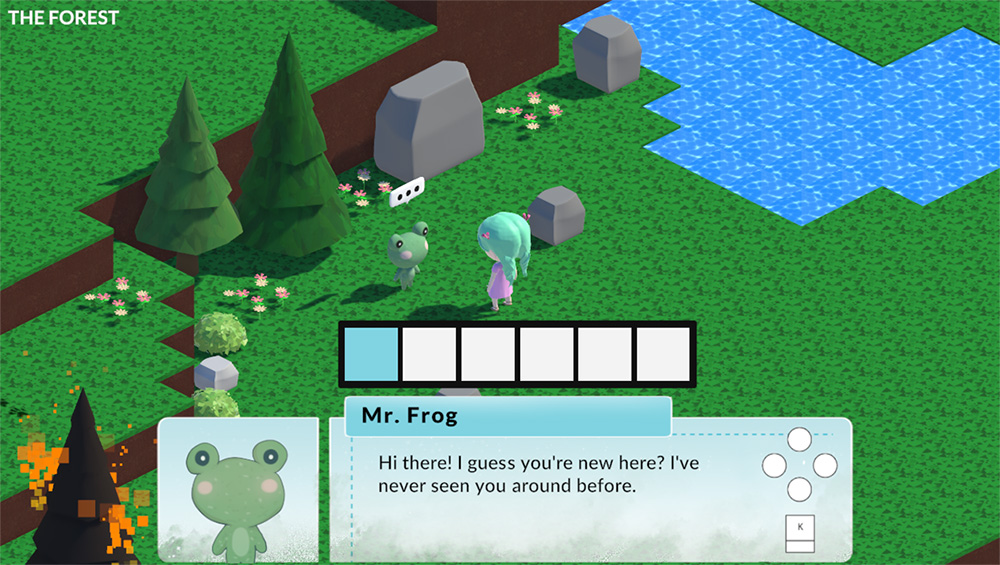 A screenshot of a Tutorial level dialogue with an NPC character.