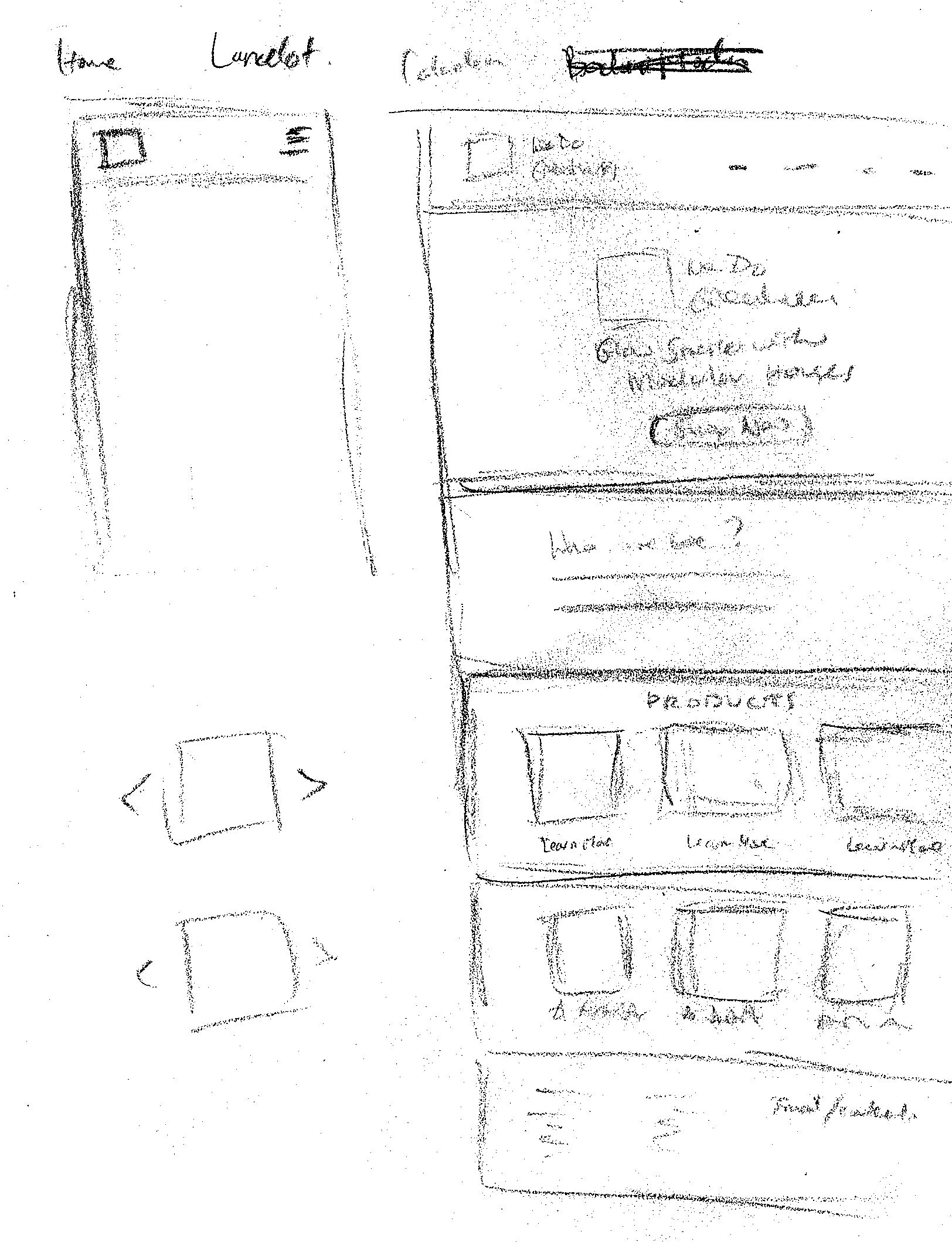 Various sketches and wireframes of the We Do Greenhouses website.